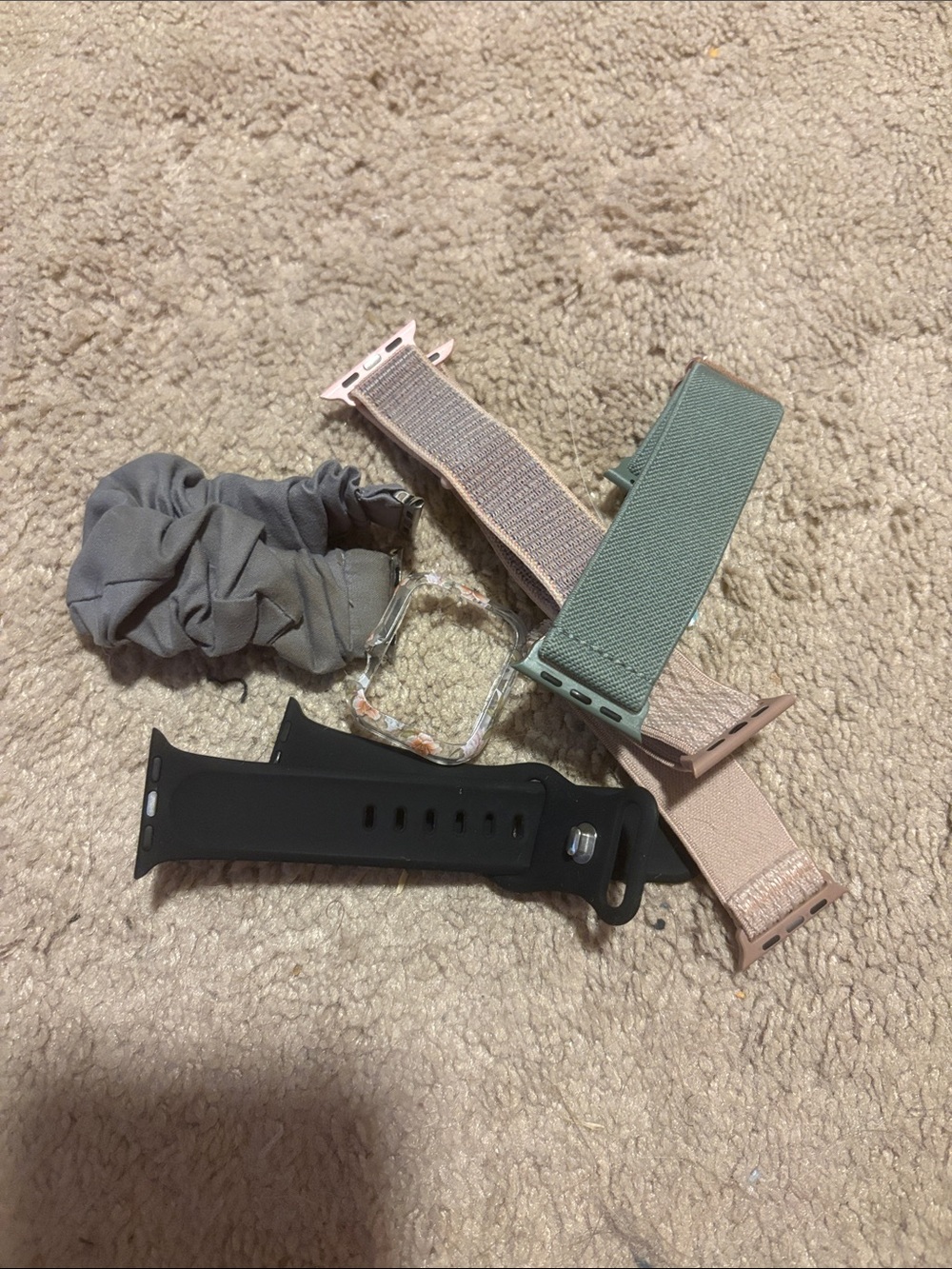 Interchangeable Apple Watch Band Lot - Black, Sage, Blush, Screen Cover